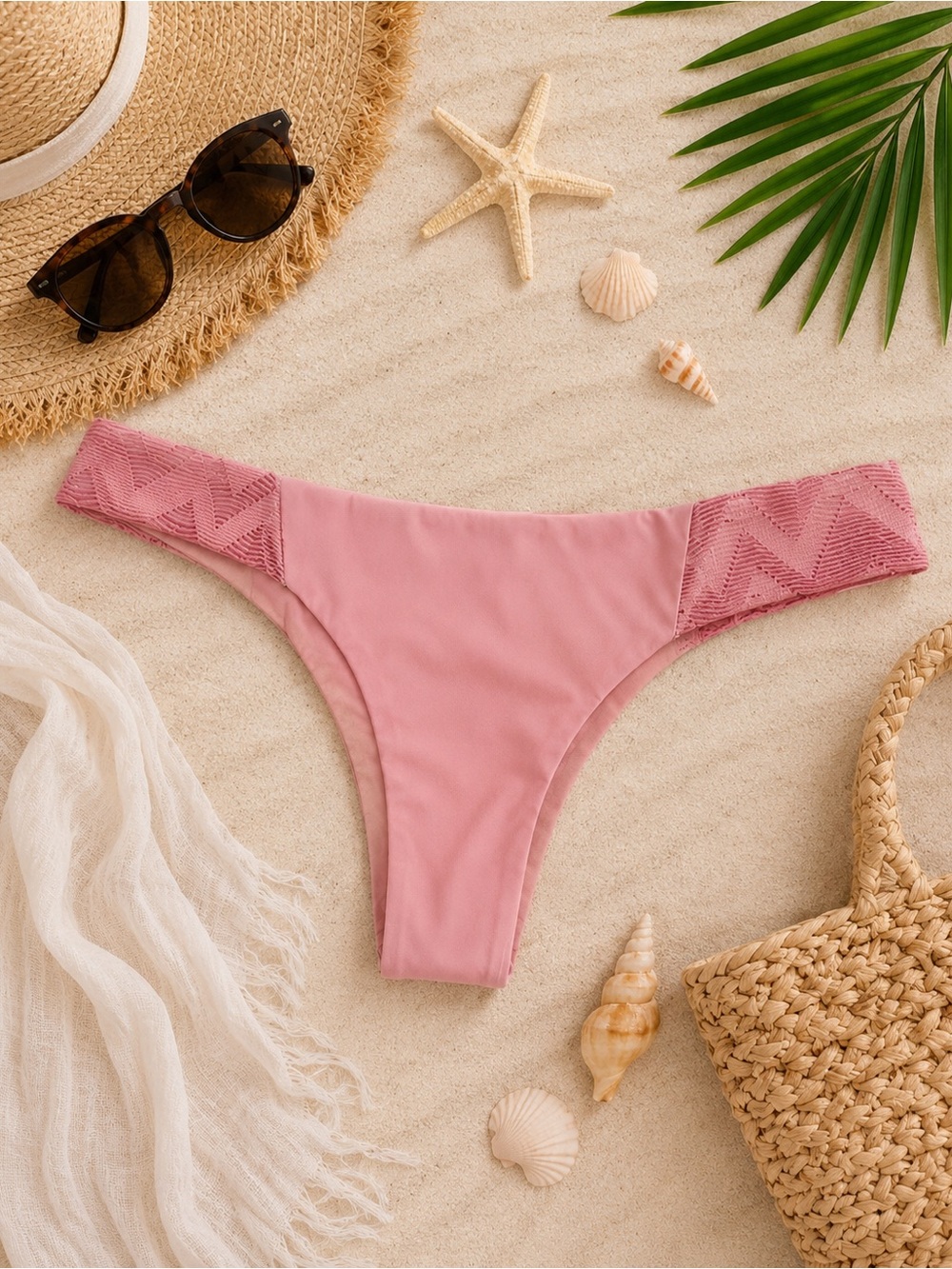 NWT Tavik Byrdie Mini Bikini Bottom Rose Pink Size Medium